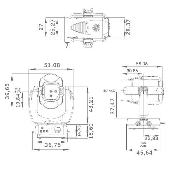 Dibujo VARI-LITE VL3500 Wash ok